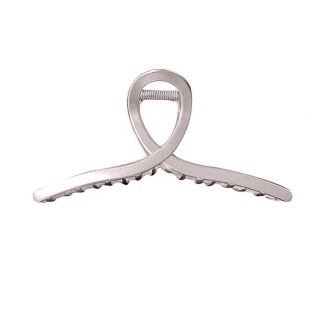 Pince à Cheveux en Métal Grande Queue de Cheval Requin Accessoires pour Cheveux (Argent)