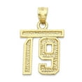 thumbnail image 1 of 10k Solid Gold Number Fifteen Pendant for Necklace, #15 Gold Charm Jewelry for Athletes, Sports Gifts for Him and Her, 1 of 5