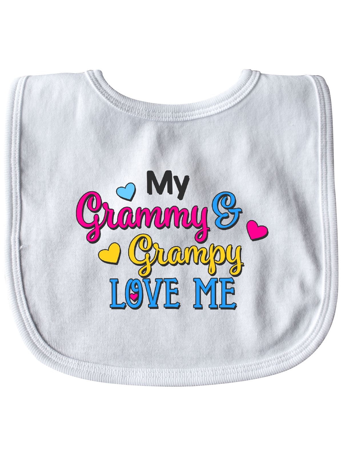 Inktastic My Grammy and Grampy Love me with Hearts Baby Bib Unisex ...