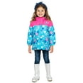 thumbnail image 6 of Girls Jacket Floral Lined Winter Hooded Jacket Kids Coat, Turquoise, Size: 5/6, 6 of 7