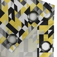 thumbnail image 4 of Ambesonne Yellow White Grommet Curtain, Squares and Houndstooh, 50" x 96", Yellow Grey Black, 4 of 6