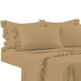 thumbnail image 4 of 4 Piece Corner Ruffle Sheet Set, 3" Inch Corner Ruffle On Flat Sheet, 10 Inch Deep Pocket, 100% Egyptian Cotton, 800 TC, Cal King Size, Solid Taupe, 4 of 6