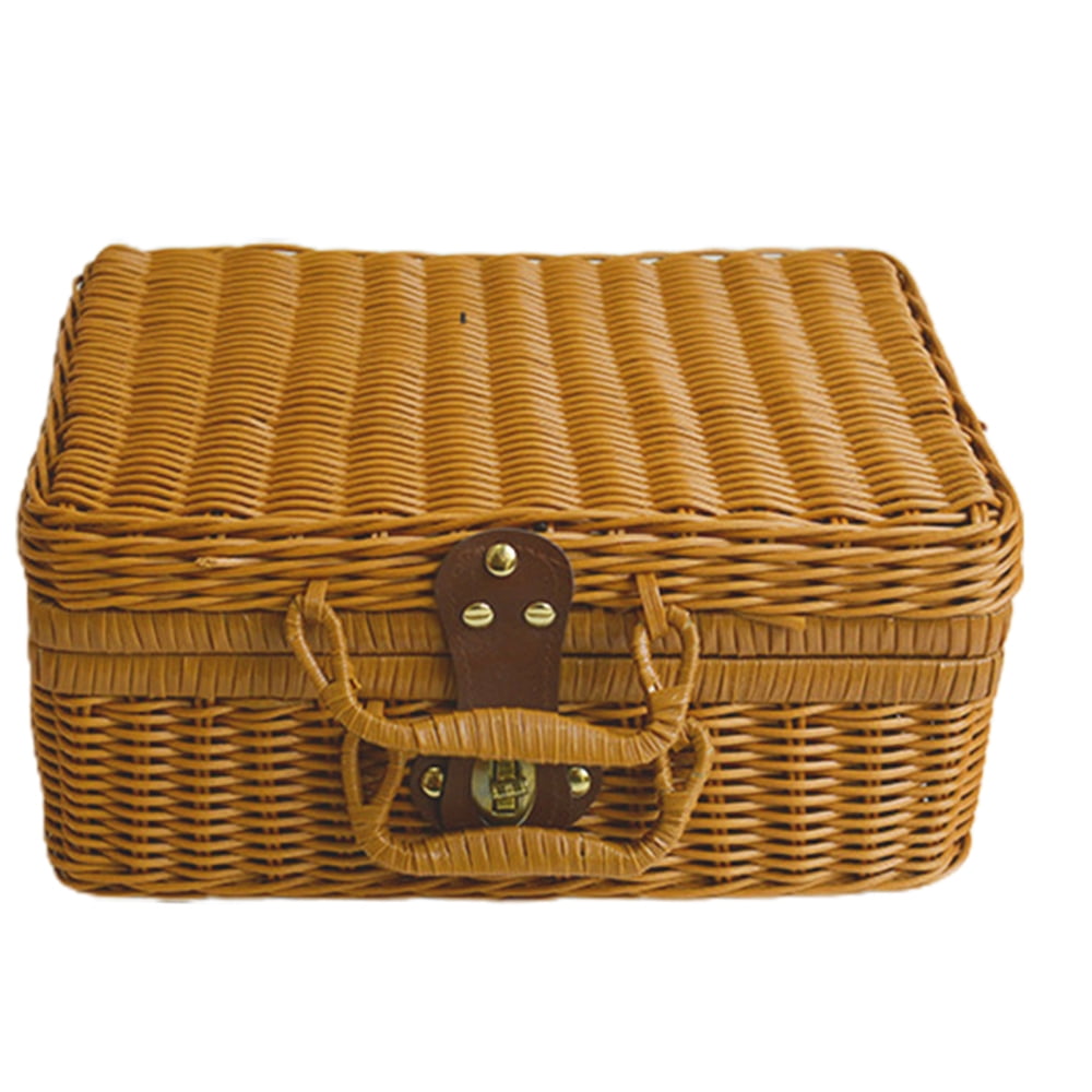 Wicker Picnic Basket With Lid Large Size Wicker Picnic Basket Woven ...