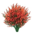 thumbnail image 2 of 8 Bundles Artificial Flowers Fake Outdoor Plants Faux Lavender Flower Plastic Shrubs Faux Flowers Fake Ferns Winter Artificial Fowers for Outdoors Indoor Outside Hanging Decorations Watermelon Red, 2 of 9