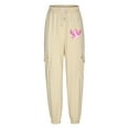 thumbnail image 6 of VOONCAS Women's Beige Cargo Pants (2XL) - Breast Cancer Ribbon, Stretch, Jogger Style with Pockets, 6 of 6
