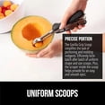 thumbnail image 3 of BPA-Free Stainless Steel Cookie Scoop, 1 TBSP Scooper #60, Soft Grip Handle, Easy Food Release, Create Even Portion Sizes, Multipurpose Kitchen Melon Baller, Meatball Spring Scoops, Black, 3 of 7