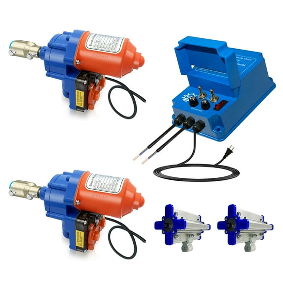 UYGALAXY Greenhouse Film Roll Up Motors with Limit Switch and Creeper (2 Packs)   Transformer Controller Joint Box (AC110V to DC24V) for Side Chicken Coop Greenhouse Ventilation , Automatic Venting