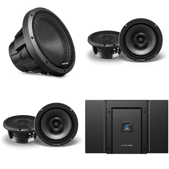 Alpine HDA-V90 Status Hi-Res 5-Ch Amp w/ (2) HDZ-65 6.5" & HDZ-W12 12" Sub Upgrade Bundle