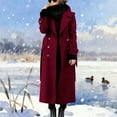 thumbnail image 5 of YueHuiYing Women's Double Breasted Long Trench Coat Windproof Classic Turndown Collar Slim Overcoat, 5 of 6