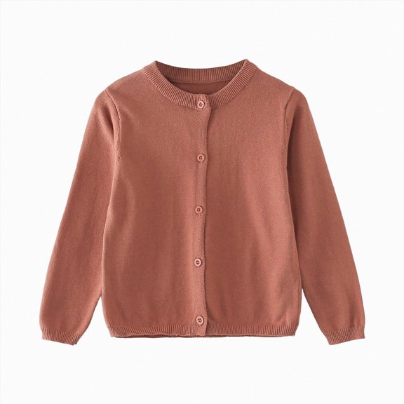 HFHAPW Toddler Baby Girls Boys Crewneck Cardigan Long Sleeve Kids Button Sweater Uniform Sweaters for Girls Boys,6-12 M