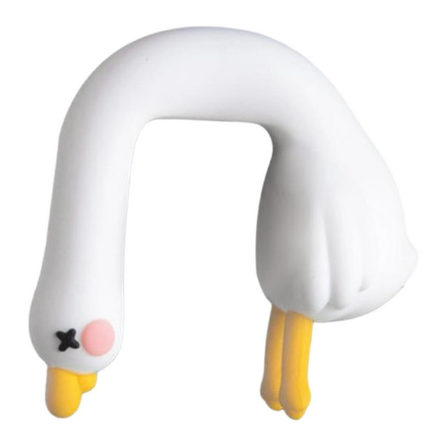 Estatua de Ganso Figura Animal Decorativa Miniatura Escultura Coleccionable en Resina Epoxi Adecuada para Monitor de Computadora Mesa Silla Estante Regalo 27 cm x 5 cm x 45 cm