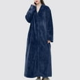 thumbnail image 5 of Sexlip Womens Warm Fleece Zip Up Robe Fluffy Long Bathrobe Night Dressing Sleepwear Blue XL, 5 of 7