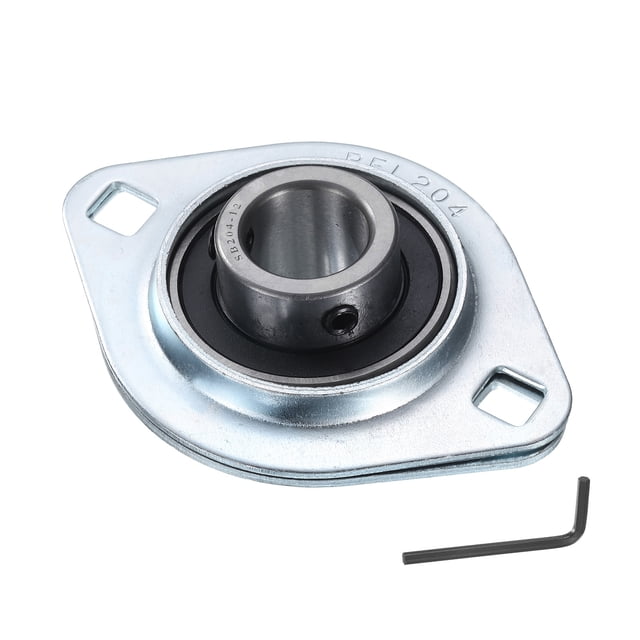 Cojinete montado en brida de 3/4" de diámetro SBPFL204-12, alojamiento de acero prensado, cojinete de dos tornillos, con una llave
