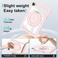 thumbnail image 6 of ELEHOLD Case for ipad pro 11 2022/2021/2020/2018/air4 10.9/air5, Hard PC Clear Back Shell Case with 360 Degree Metal Stand,Pink, 6 of 6