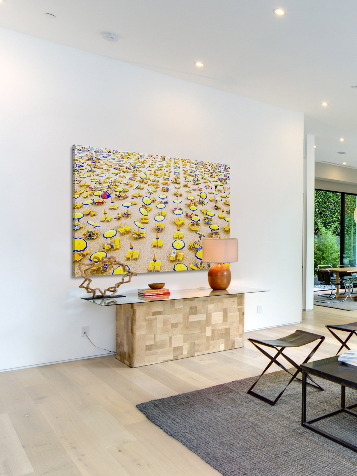 Marmont Hill Yellow Umbrellas Painting Wall Art Print