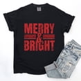 thumbnail image 3 of Merry & Bright Distressed - Women's Garment Dyed Graphic T-Shirt, 3 of 10
