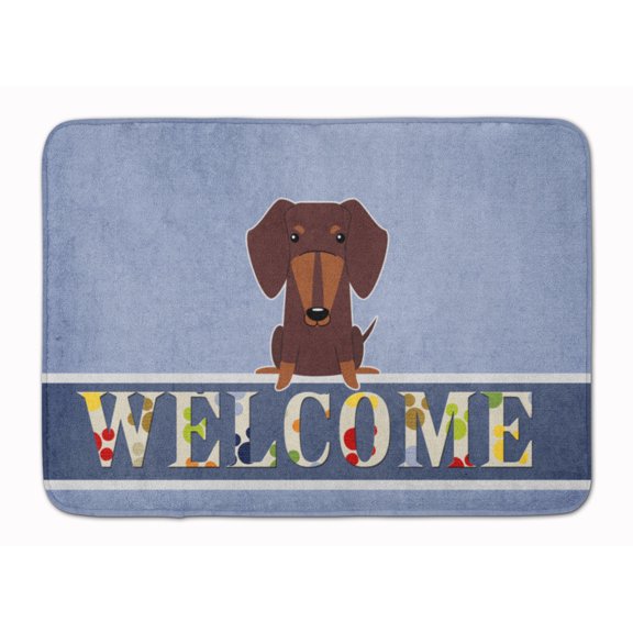 Carolines Treasures BB5712RUG Dachshund Chocolate Welcome Machine Washable Memory Foam Mat 19 X 27" multicolor