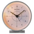 thumbnail image 2 of Bulova B6844 Flair White Dial Brushed Satin Aluminum Alarm Table Clock, 2 of 2