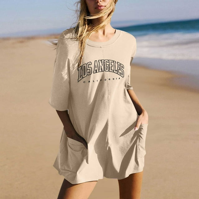 MKLEKYY Vêtements d'Automne Femmes Mode Imprimé Uni Décontracté Manches Courtes Col Rond Shorts avec Poches Combinaison Joggeurs en Polaire