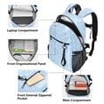 thumbnail image 5 of JIALIOU 14" Laptop Backpack Waterproof Airline Approved Stylish Casual Daypack for Travel Business College Work, Light Blue White Polka Dot, 5 of 8