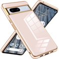 thumbnail image 2 of Compatible with Google Pixel 7 A 5g Cell Phone Case Ultra Slim Thin with Ring Stand Metal Electroplated Soft TPU Frame Full Body Shock-Absorption Bumper Hard Back Mobile Covers-Pink, 2 of 2