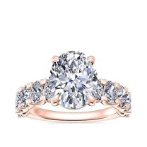 3.00 Ct Oval Cut Moissanite Diamond (D/VVS1) Womens Fine Ring for Anniversary Gift Solid 18K Rose Gold Size 11.5 by Diamond-Capitals