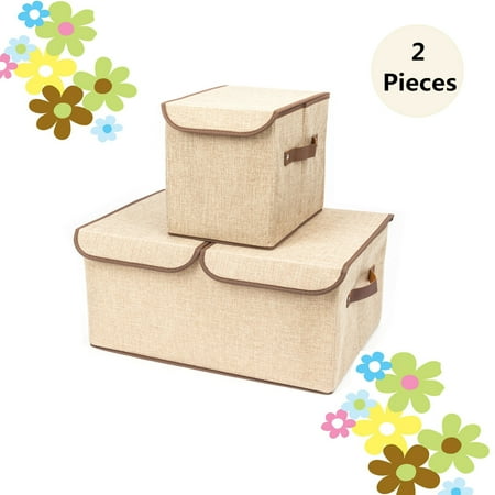 zimtown large storage boxes 2 pack large linen fabric foldable