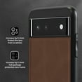 thumbnail image 6 of Nalacover Case for Google Pixel 6,Slim Luxury Premium PU Leather Non-Slip Grip Shockproof Bumper Anti-Scratch [ with Tempered Glass Screen Protector ] Cases for Google Pixel 6, Brown, 6 of 8