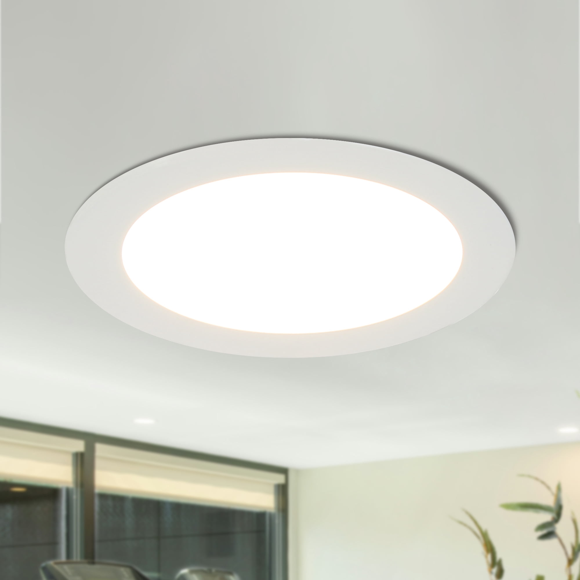 LNC 6 Inch Round LED Recessed Light,12W,3CCT,1100LM,Dimmable,Canless,Energy Star,ETL Listed,for Kitchen,Living Room,Bedroom