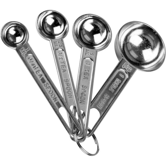 TrueCraftware- 4-Piece Aluminum Measuring Spoon Set- Multi Measurement Tool for Baking Cooking Measuring Spoon Set Kitchen Gadgets Apartment Essentials Fits in Spice Jars