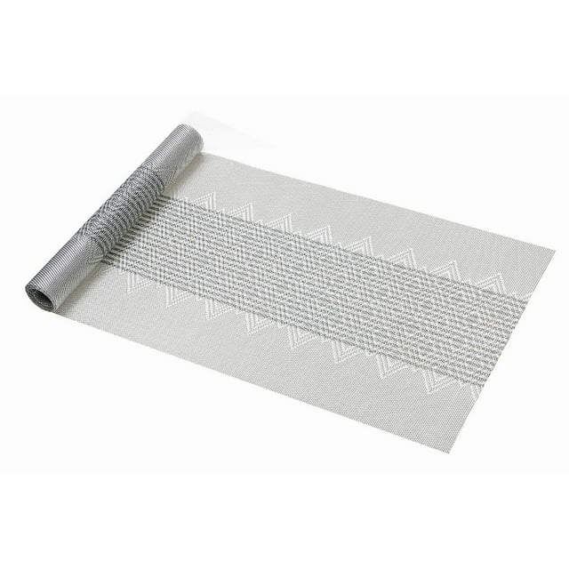 IH Casa Decor Vinyl Table Runner 72" Diamond Band Silver - Ensemble De 2