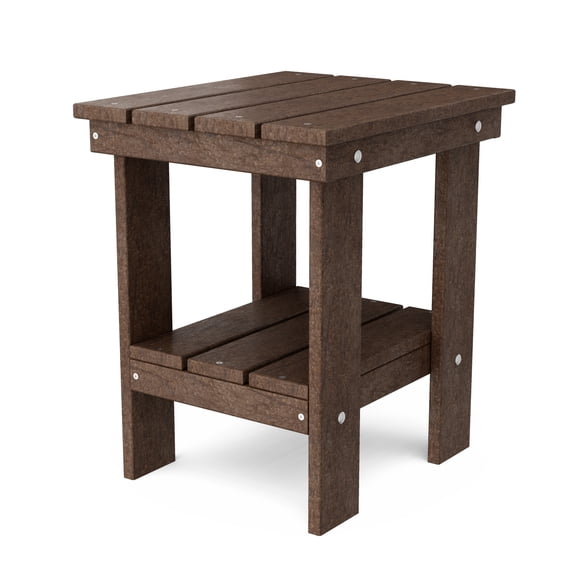 Wildridge Freedom Side Table, Tudor Brown - Outdoor Weather Resistant Recycled Plastic Furniture for Patio