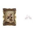 thumbnail image 1 of Marco de fotos vintage de resina y figuras de elefantes. Decoración de mesa única y ornamentada para el hogar, la oficina, el pasillo o bodas., 1 of 8