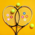 thumbnail image 2 of Tennis Racket Dampener [3PCS] - Funny Flower Shape Silicone Tennis Shock Absorber Racket Vibration Dampener [White Yellow], 2 of 7