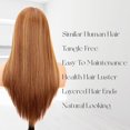 thumbnail image 5 of Lace Front Wig Wear and Go Glueless Wig 30 inch Synthetic Highlight Straight Lace Front Wigs Pre Plucked Pre Cut 6 * 5 HD Lace Wig Ready to Wear Wigs for Women, Honey Blonde, 5 of 5