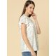 thumbnail image 5 of Blucon botones y mancorcon cuello con volantes y estampado de puntos pamujer Beige S, 5 of 6