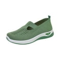 thumbnail image 2 of Women’s Knitted Flat Walking Shoes Comfortable Slip On Mesh Lightweight Low Heel Sneakers Casual Soft Gym Nurse Work Mom Loafers, 2 of 3