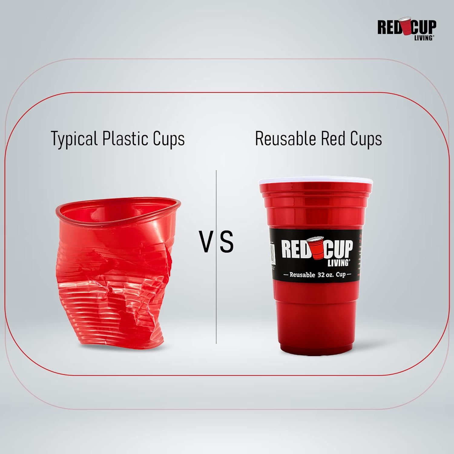 Red Cup Living 18 Oz Reusable Party Cup, Glass & Tumbler | Party Cups for  Kids & Adults | Reusable Drinking Supplies for Birthday Party, Solo Camping