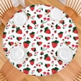 thumbnail image 2 of Round Picnic Table Cloth 100% Waterproof & Oil Proof, Elastic Fitted Table Cover for 36"-44" Round Tables, for Dining, Camping, Outdoor, 2 of 6