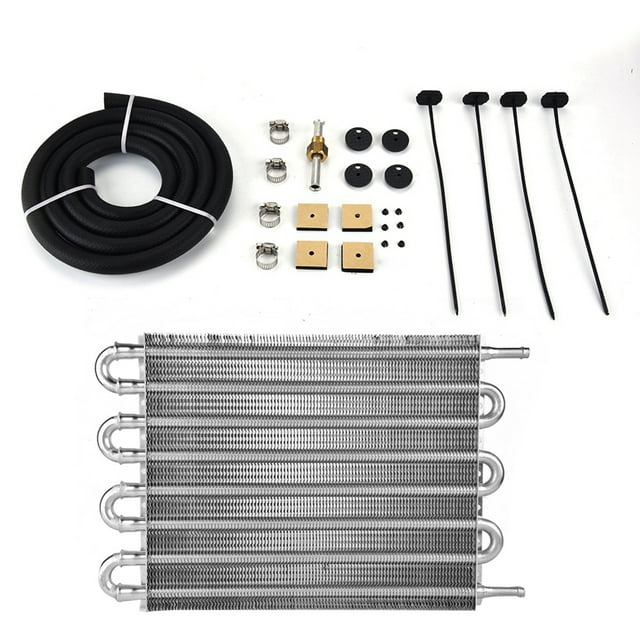 Engine Oil Coolers Kit, Universal Aluminum Alloy Transmission Oil Cooler For Cars