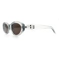 thumbnail image 6 of Womens Luxe Mod Fashion Oval Thick Plastic Sunglasses Grey - Brown, 6 of 8