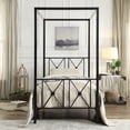 thumbnail image 4 of Black Twin Canopy Bed Frame - Metal Platform, Modern Traditional Design, No Box Spring Needed, Bedroom Furniture, 40.5"x78"x73.5" - Rapa Collection, 4 of 6