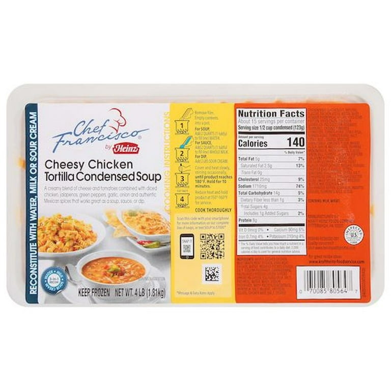 Chef Francisco Cheesy Chicken Tortilla Soup, 4 Pound Tub -- 4 per