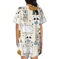 thumbnail image 3 of Picia Hand Drawn Animals Pajamas Sets for Women Soft Short-Sleeved Pjs with Lounge Shorts Two Piece Sleepwear-Large, 3 of 9