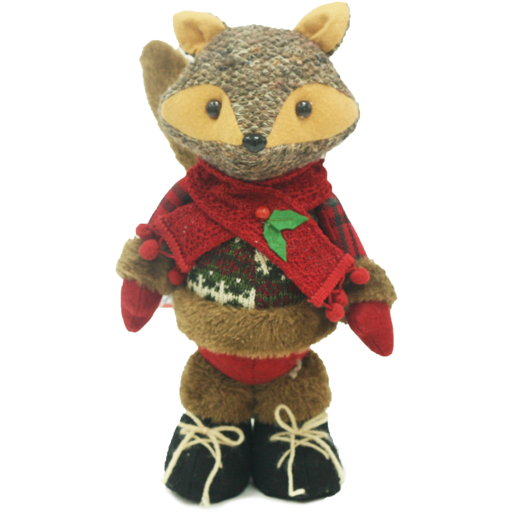 Holiday Time Christmas Decor 11" Woodland Fox Home Decor  Walmart.com