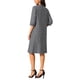 thumbnail image 3 of Vestidos de Otoño para Mujeres Casual de Manga 3/4 con Cuello en V, Estampado de Zigzag, Suelto, Largo hasta la Rodilla con Bolsillos, Talla L, Negro, 3 of 6
