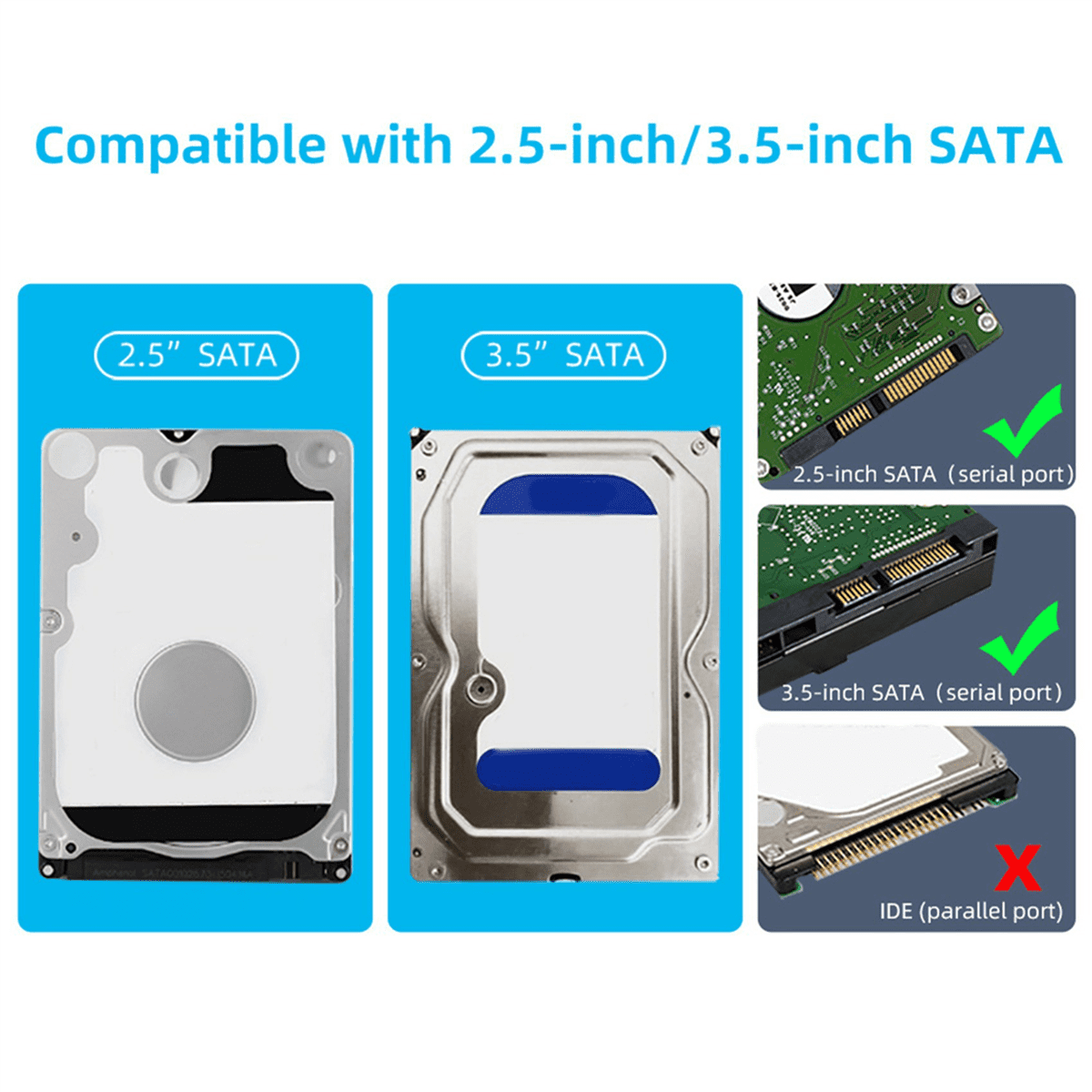 3X 3.5 Inch HDD Enclosure USB 3.0 to SATA Hard Drive Case SSD Enclosure External Solid State Hard Drive Disk Box-US Plug
