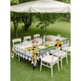 thumbnail image 4 of Outdoor Tablecloths with Umbrella Hole & Zipper, Sunflowers Tablecloth Rectangle 60x84 Inch, Spring Farmhouse Country Truck Leaf Wood Grain Waterproof Table Cloth, Patio/Pool/Picnic Table Covers, 4 of 8