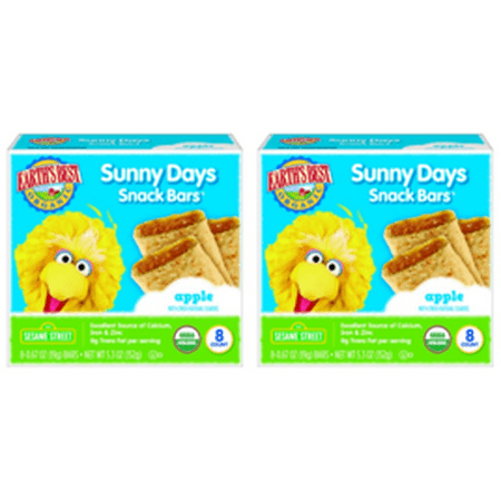 (12 Pack) Earth's Best Organic Sunny Day Toddler Snack Bars with Cereal Crust, Made With Real Apples - 8
