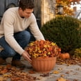 thumbnail image 4 of Artificial Fall Flowers Uv Resistant Outdoor Fake Yellow Flowers for Halloween Porch Yard 14 Inch Home Party Floral Decorations, 4 of 6